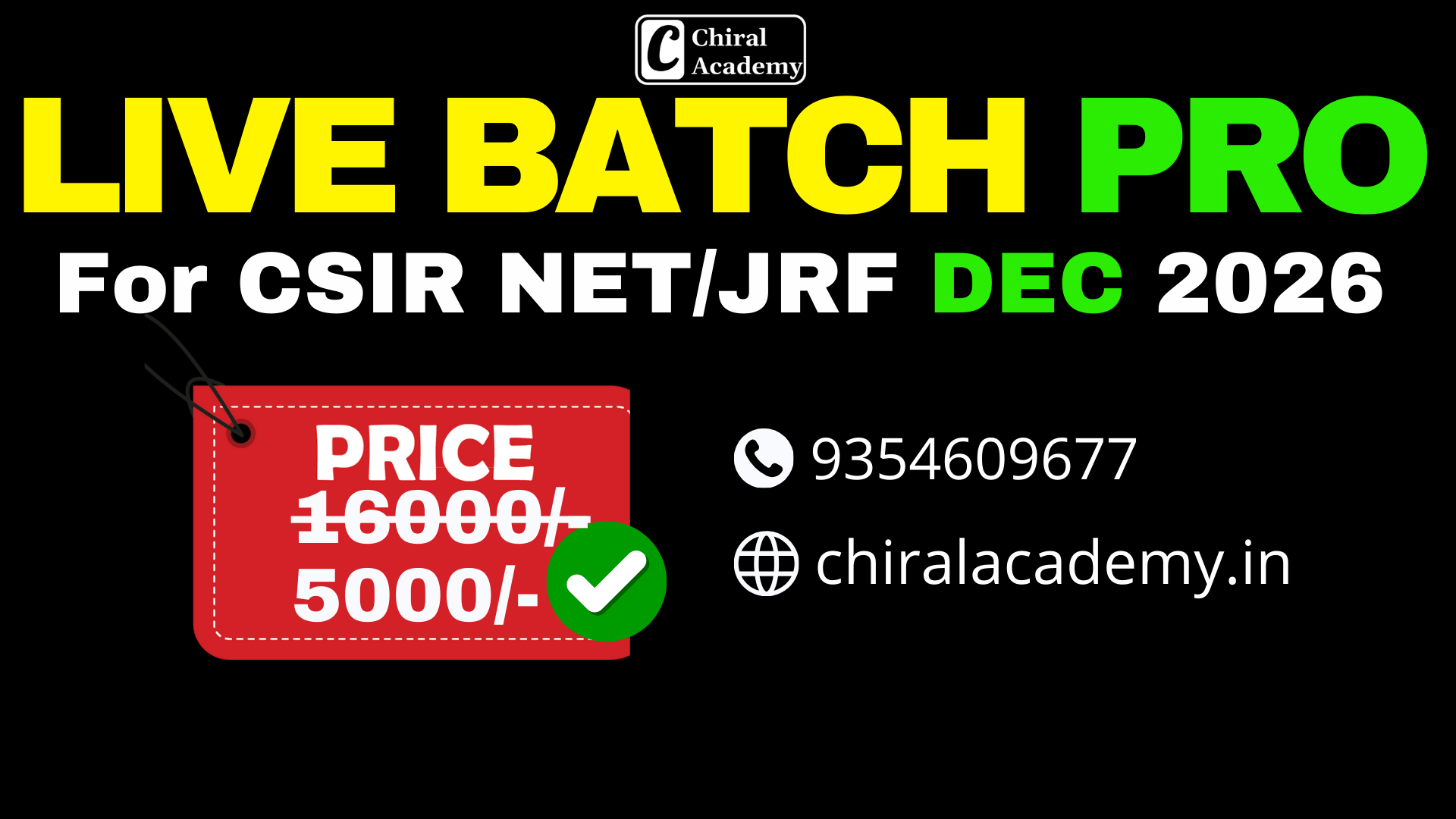 🎯 LIVE BATCH PRO – CSIR NET / JRF December 2026