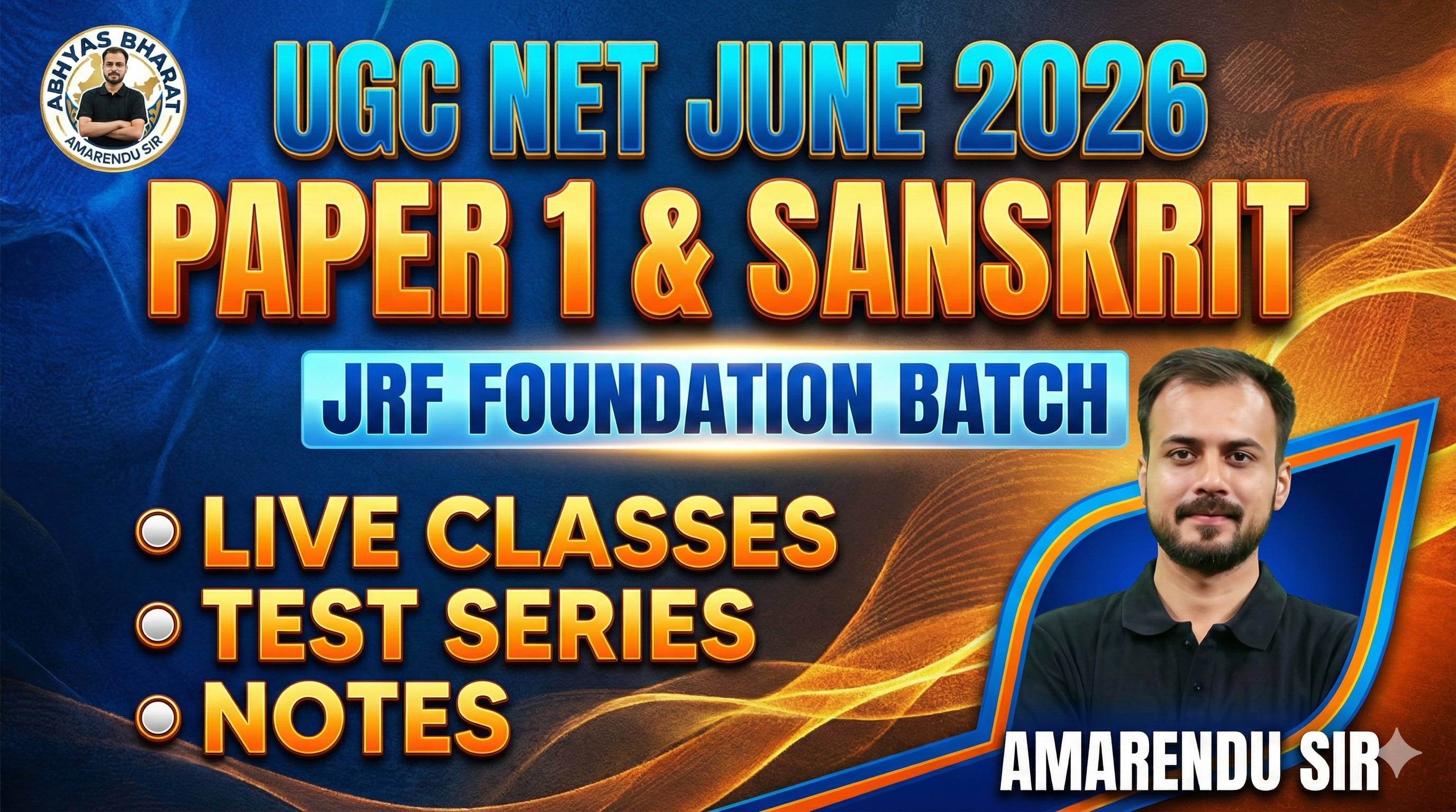 UGC NET SANSKRIT JUNE 2026 | Paper 1 + Paper 2 | Foundation Batch | Live + Recorded