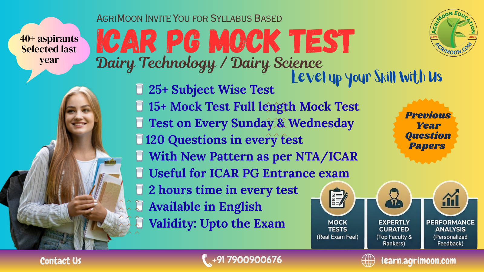 ICAR PG Dairy Technology/Dairy Science (Test Series)
