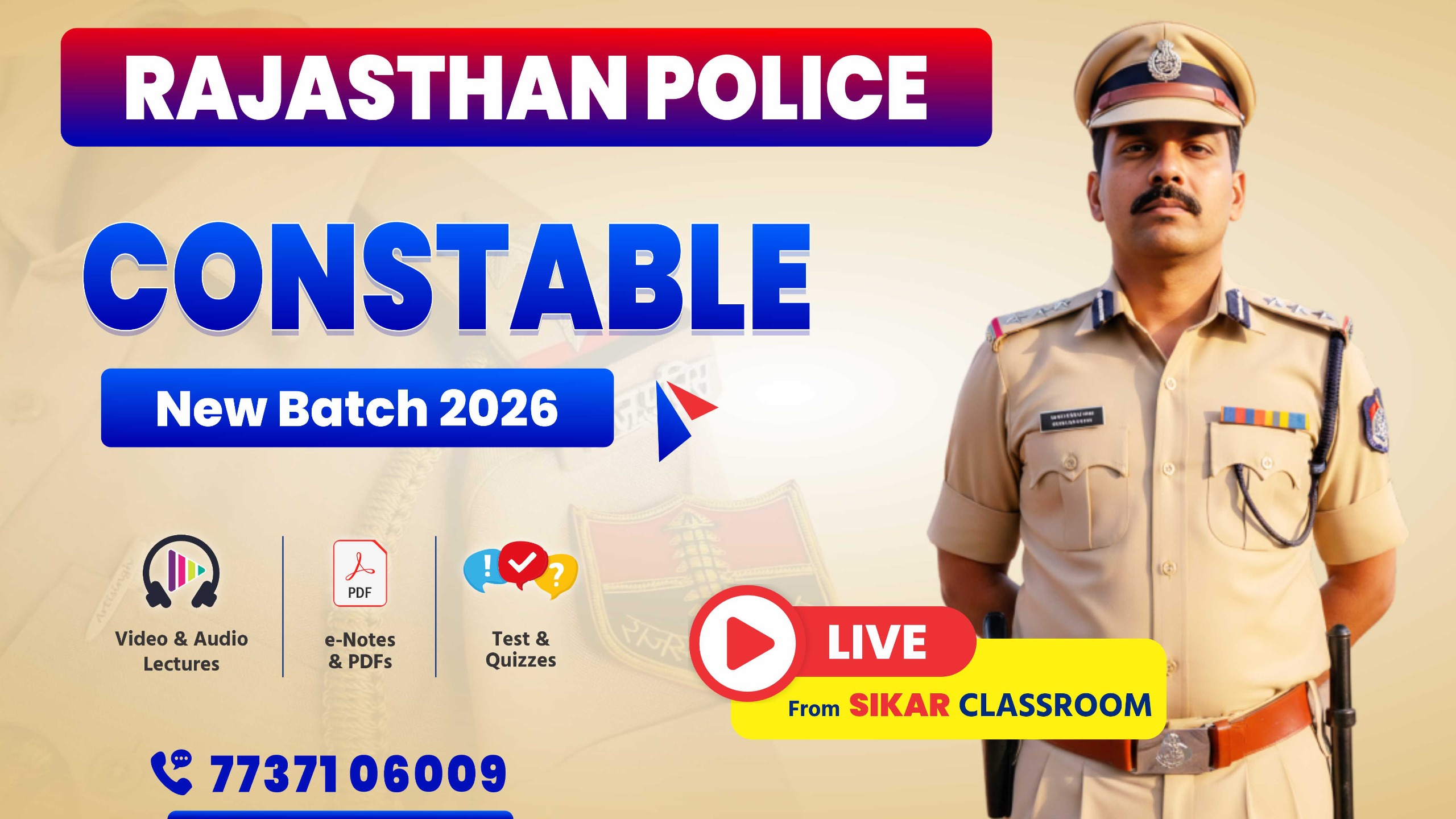 Rajasthan Police Constable New Batch 2026 (Live Batch From Class Room Sikar) N04