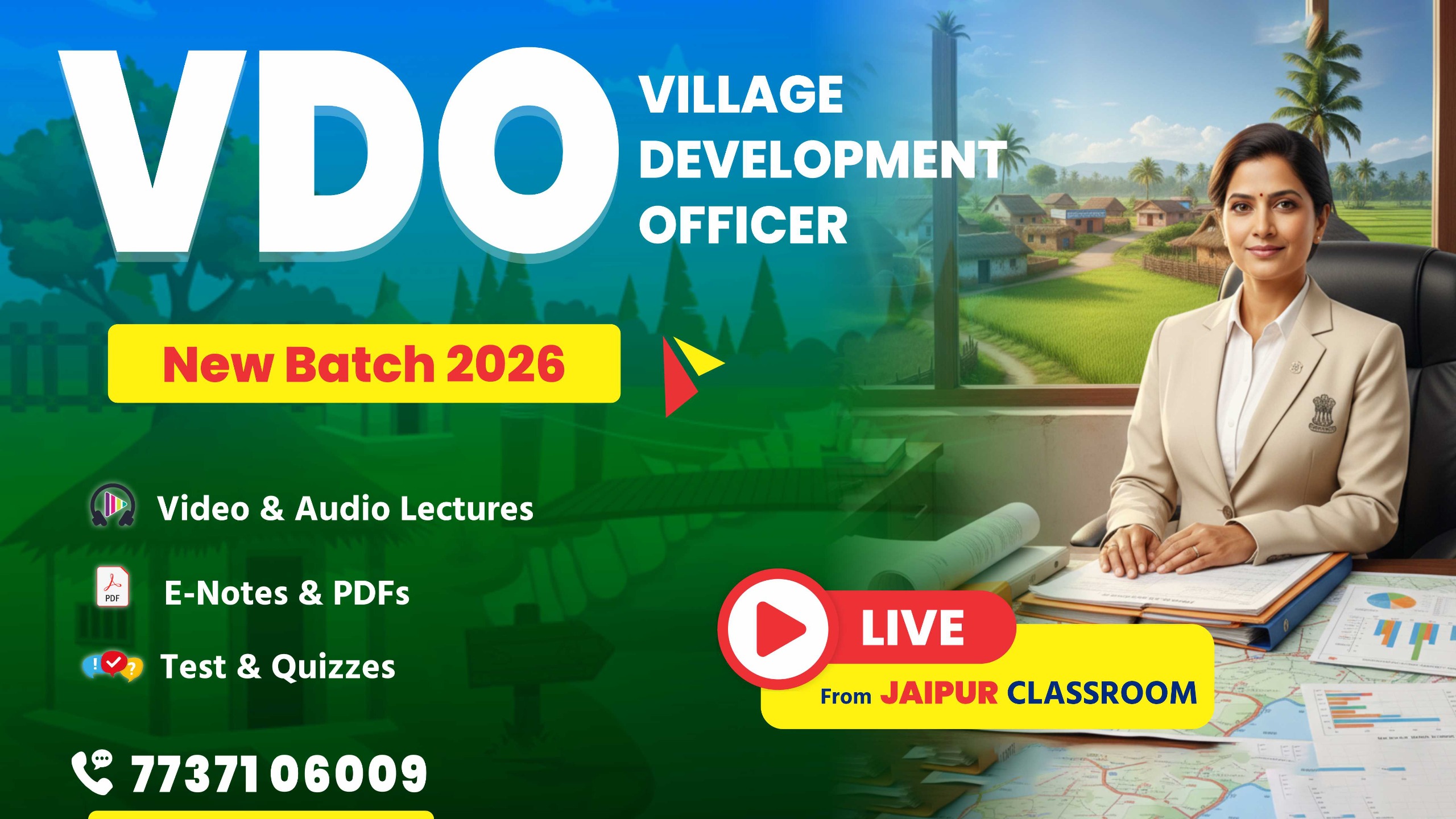 Rajasthan VDO (राजस्थान ग्राम विकास अधिकारी) 2026 New Batch Live Batch From Class Room Jaipur
