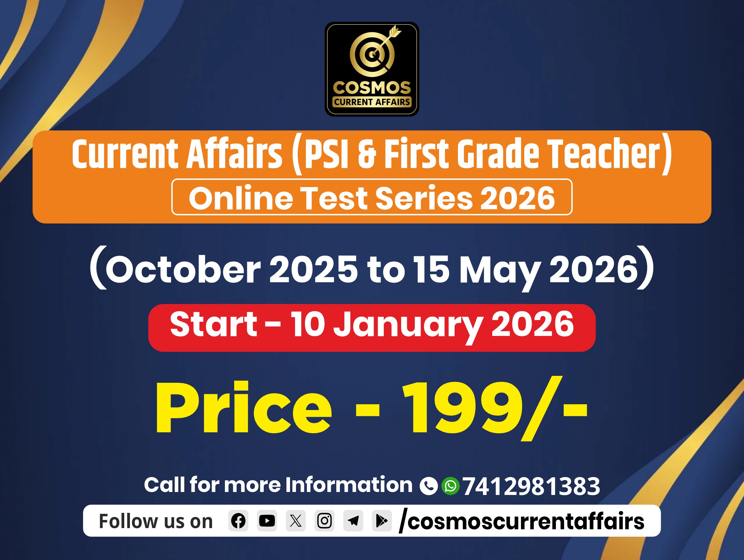 Current Affairs (PSI & First Grade Teacher) Online Test Series 2026