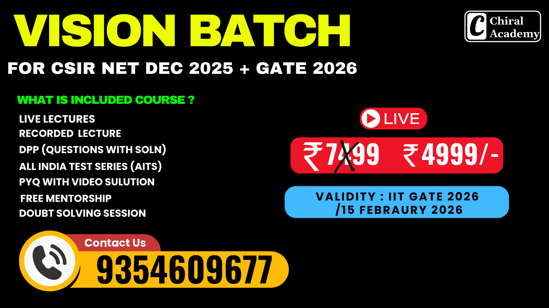 🎯 VISION BATCH for CSIR NET Dec 2025 + GATE 2026