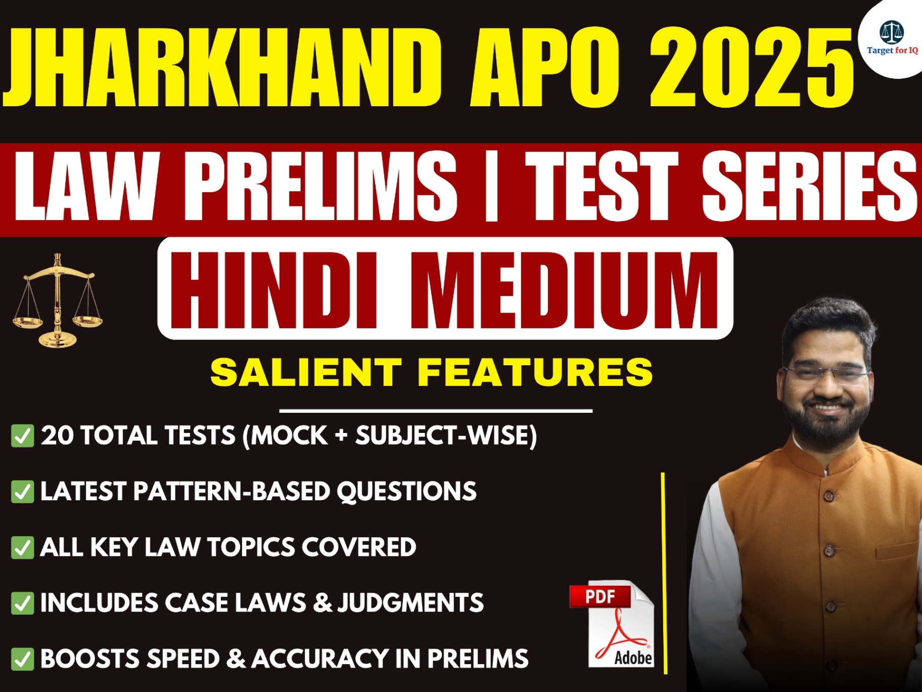 Jharkhand APO 2025 | Law Prelims | Test Series | Hindi Medium