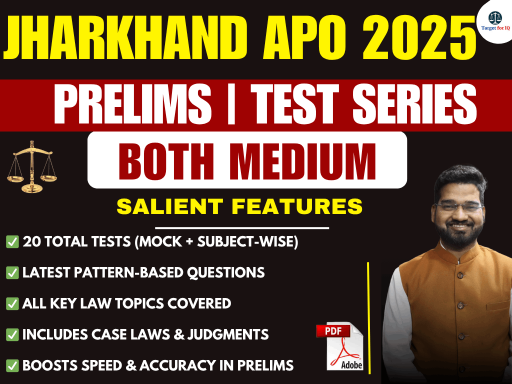 Jharkhand APO 2025 (GS + Law ) Prelims Test Series