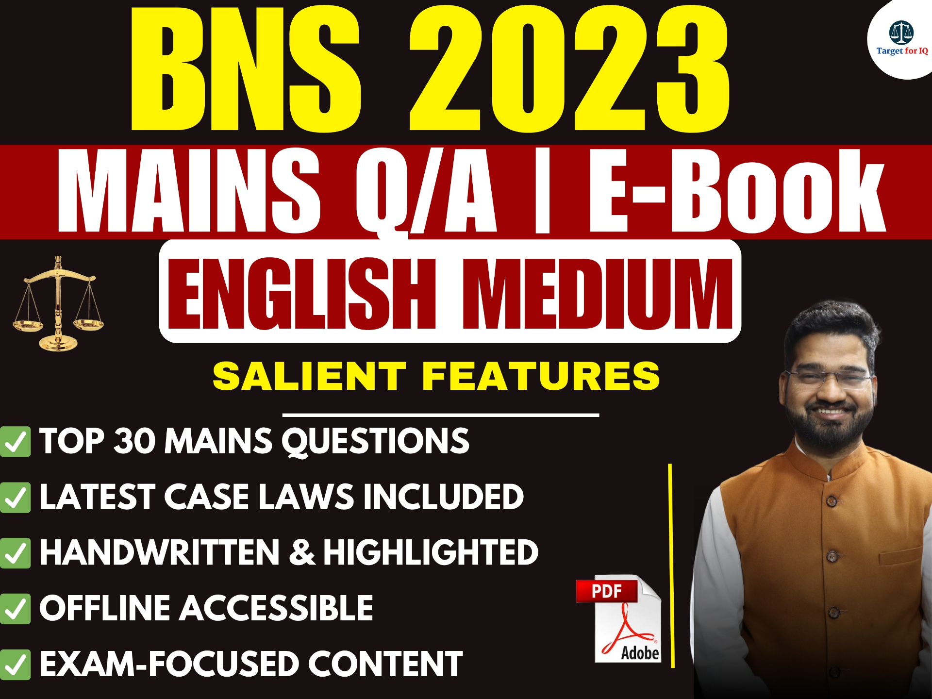 BNS 2023 | Handwritten | E-Book | Mains Question–Answers | English Medium