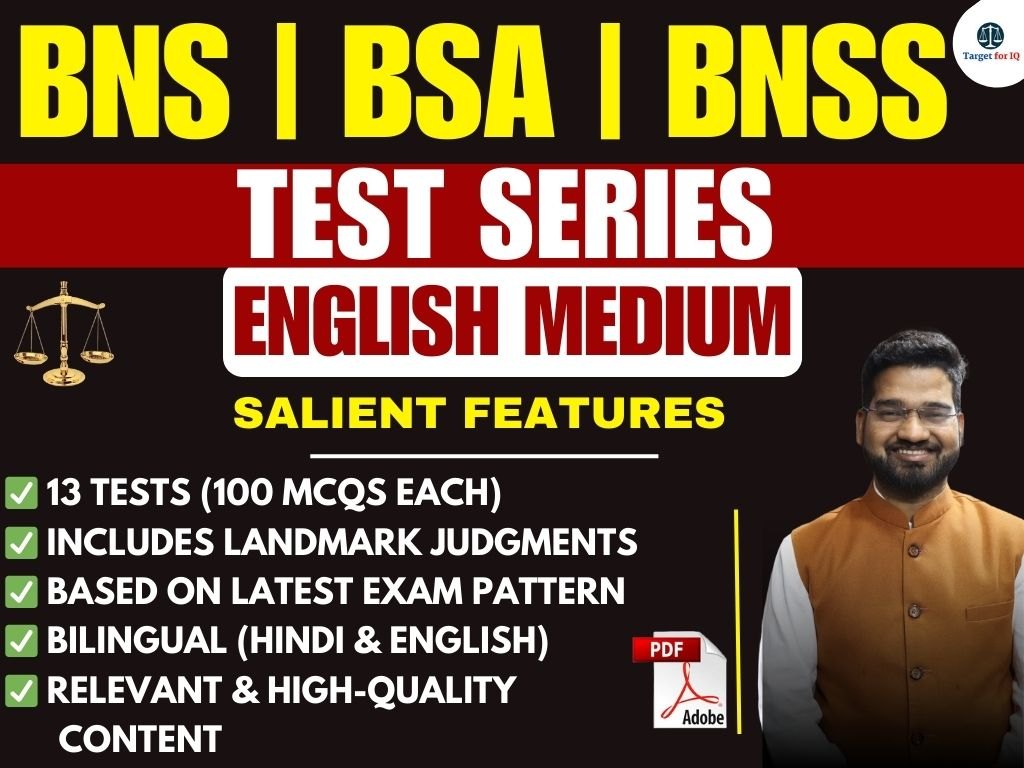 New Criminal Laws 2023 | BNS, BSA, BNSS | Test Series | English