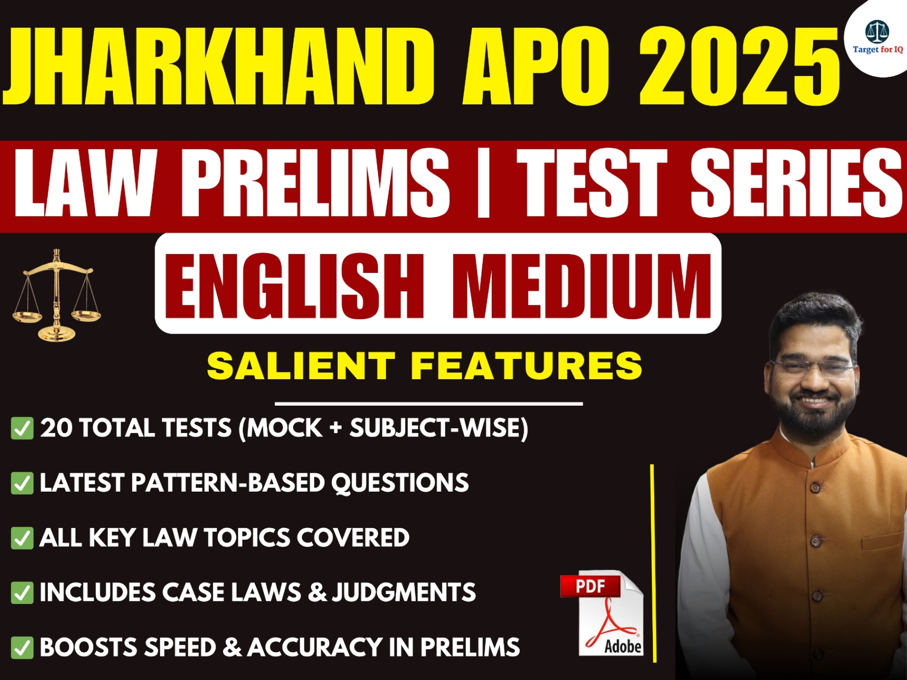 Jharkhand APO 2025 | Law Prelims | Test Series | English Medium
