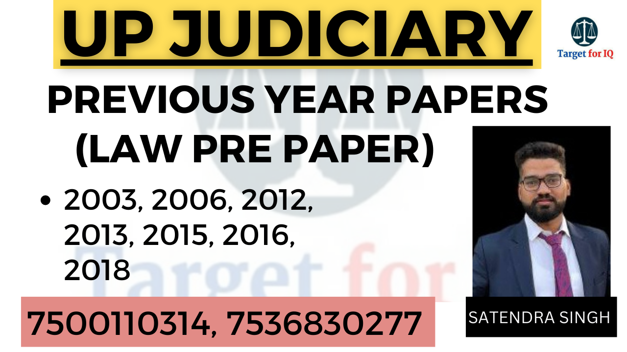 LAW PREVIOUS YEAR Pre- PAPERS (ENGLISH) by, Target for IQ