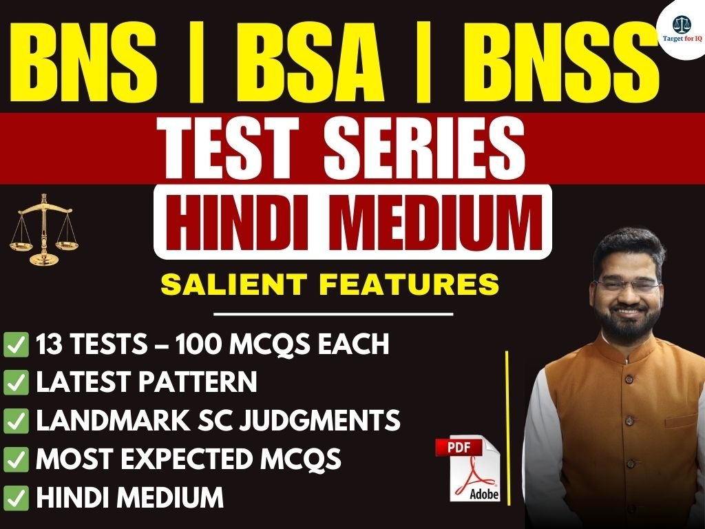New Criminal Laws 2023 | BNS, BSA, BNSS | Test Series | Hindi Medium