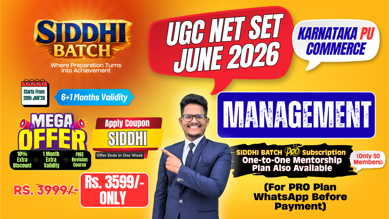 Management - UGC NET June 2026 & Karnataka PU - Complete Course