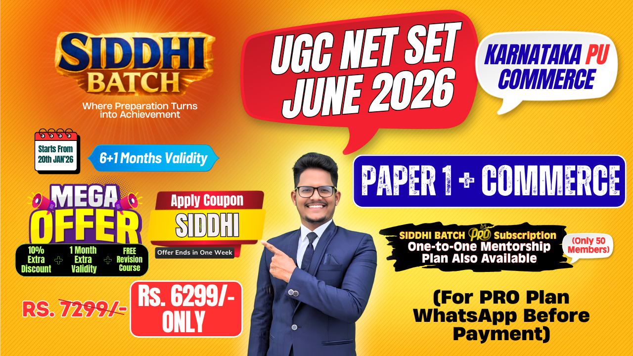 Siddhi - Paper 1 + Commerce - UGC NET June 2026