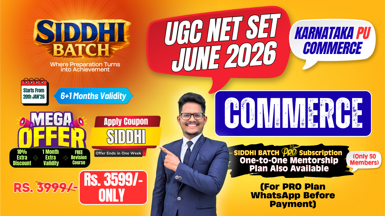 Commerce - UGC NET JUNE 2026 & Karnataka PU  - Complete Course