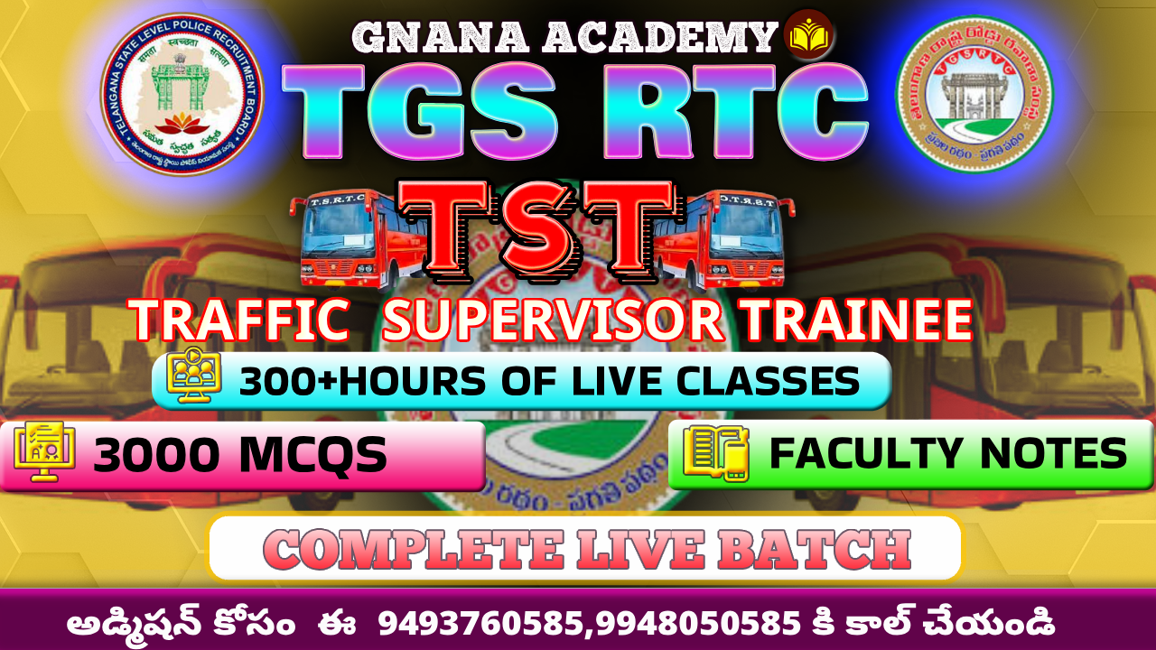 TGSRTC-2025-26 TST (TRAFFIC SUPERVISOR TRAINEE) COMPLETE LIVE BATCH