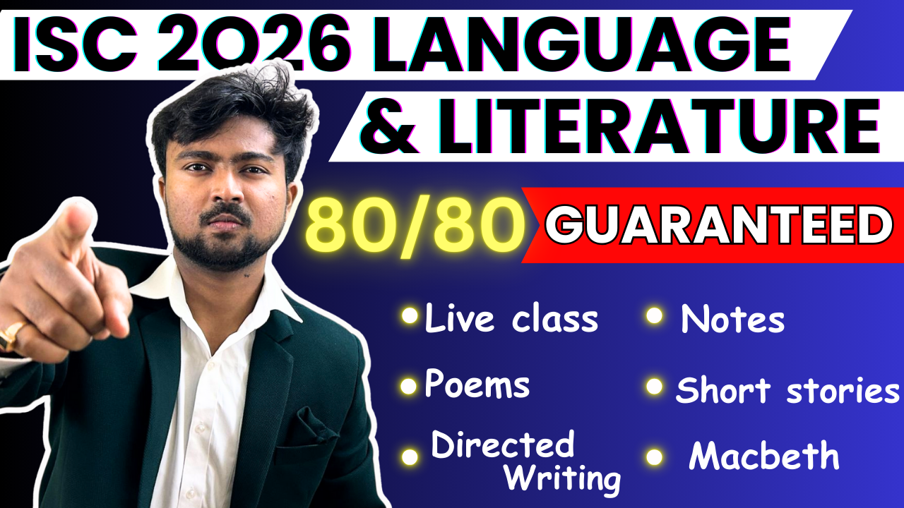 ISC 2026 English Language & Literature ( Notes +Test-series + Sample papers +Directed Writings )