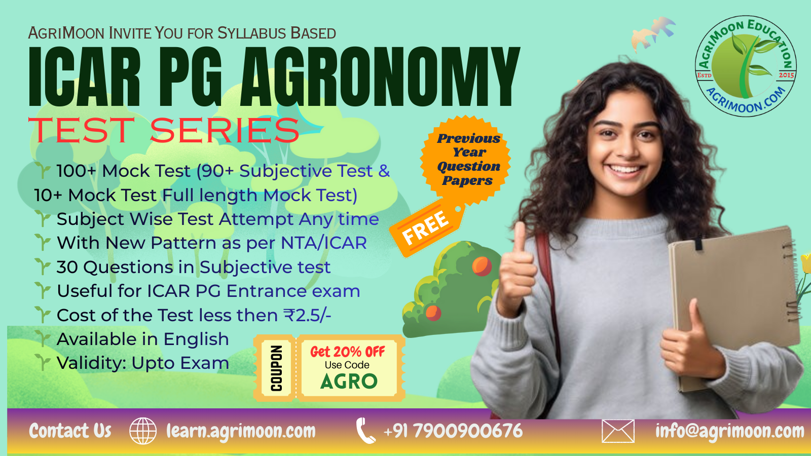 ICAR PG Agronomy 2026 (Test Series)