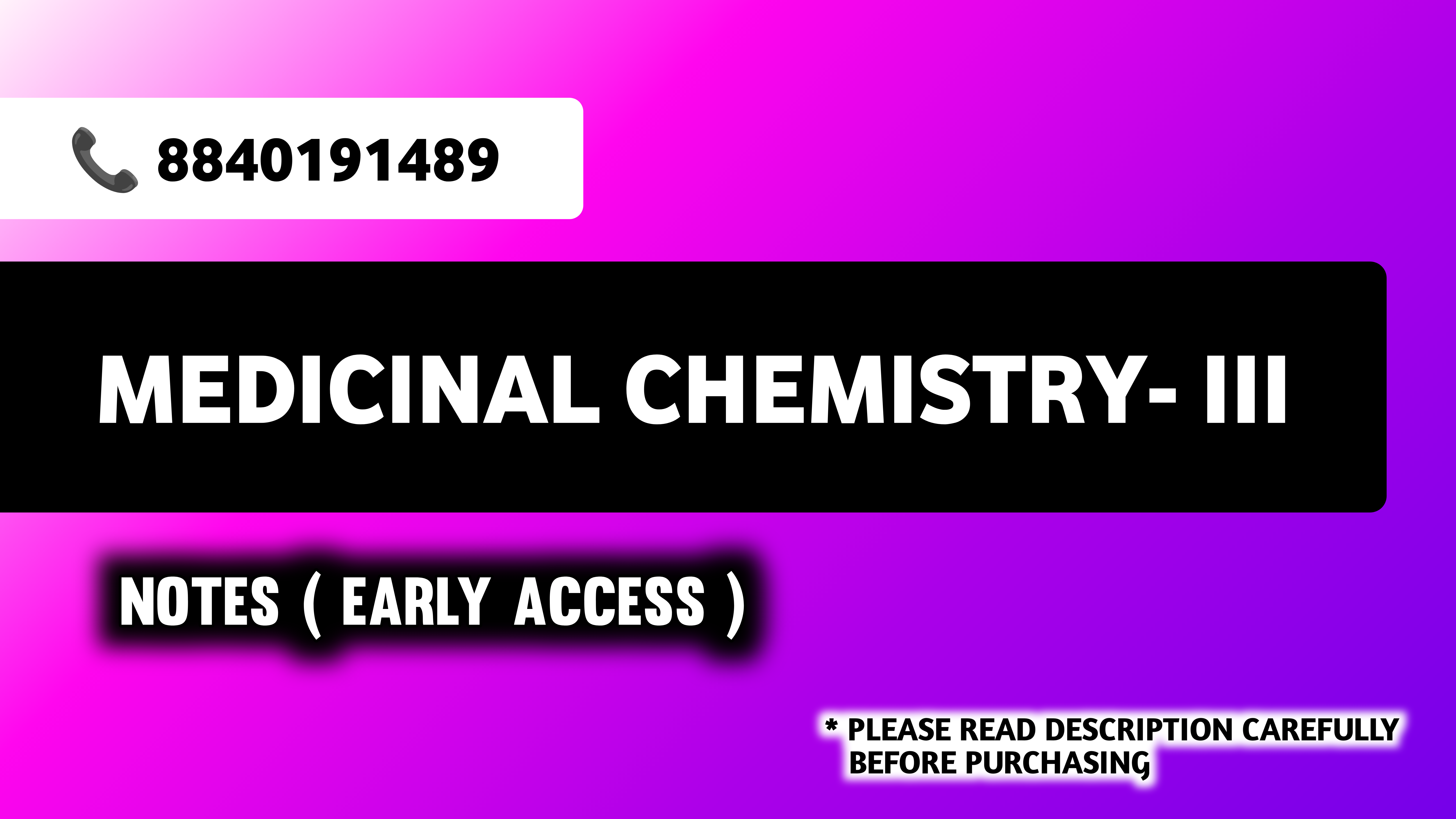 Medicinal Chemistry-III ( Notes )
