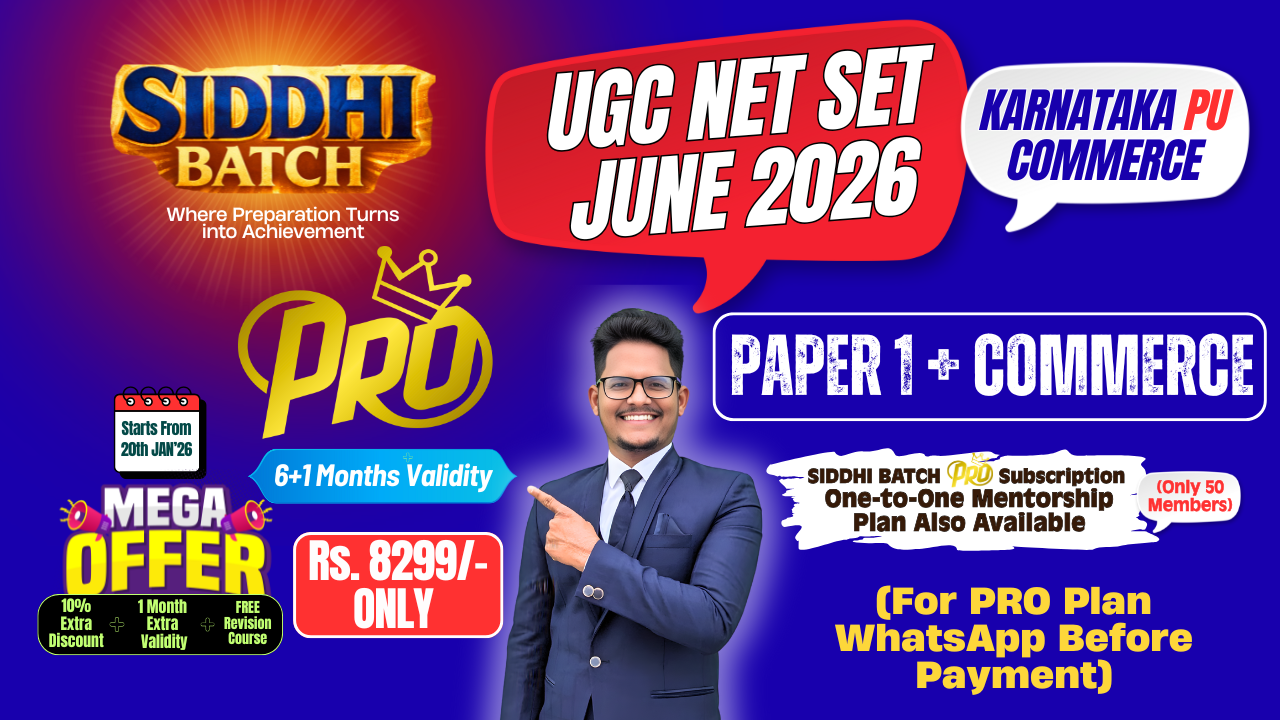 (1:1)Siddhi PRO Batch - Paper 1 + Commerce - UGC NET June 2026