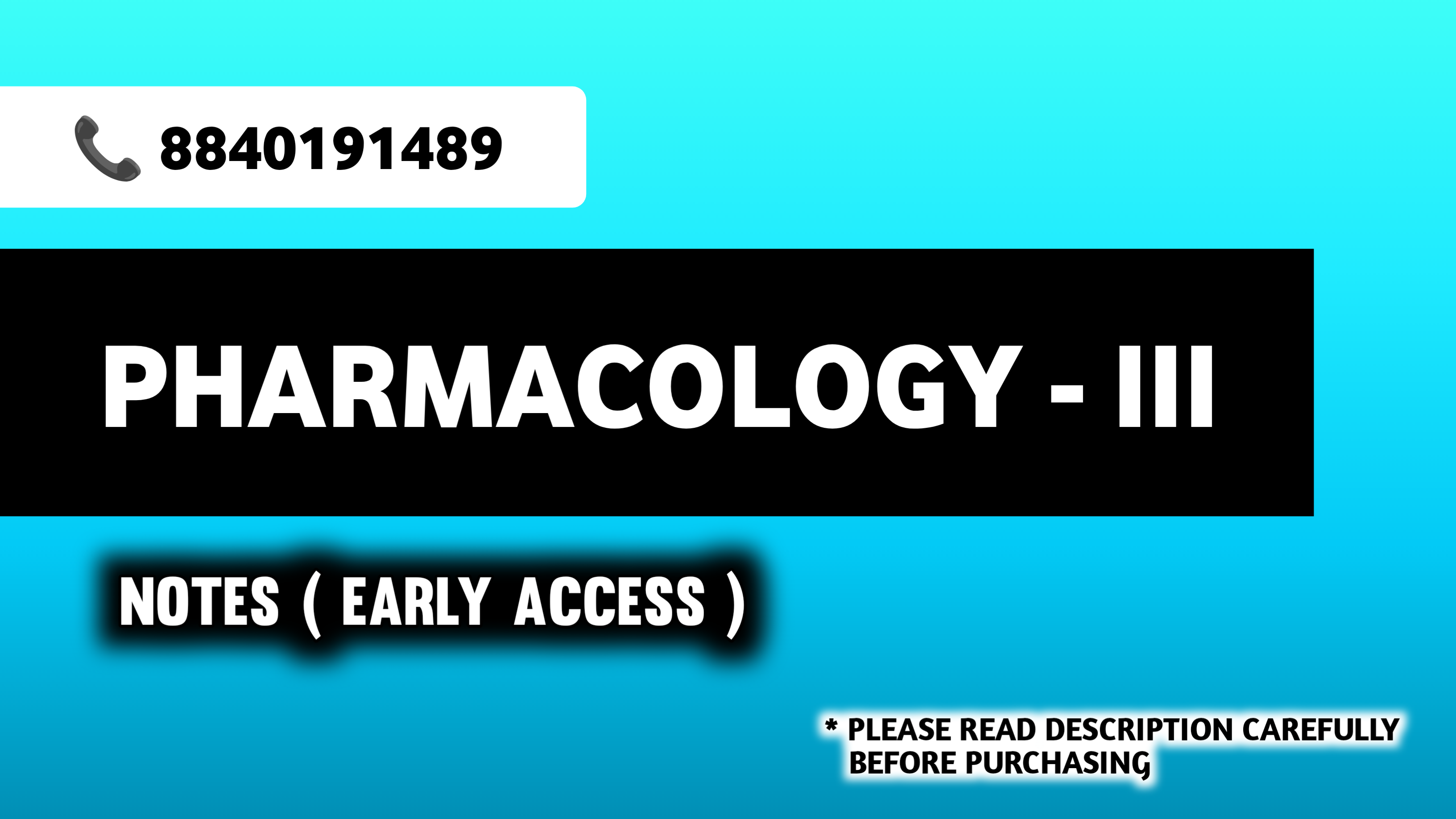Pharmacology III