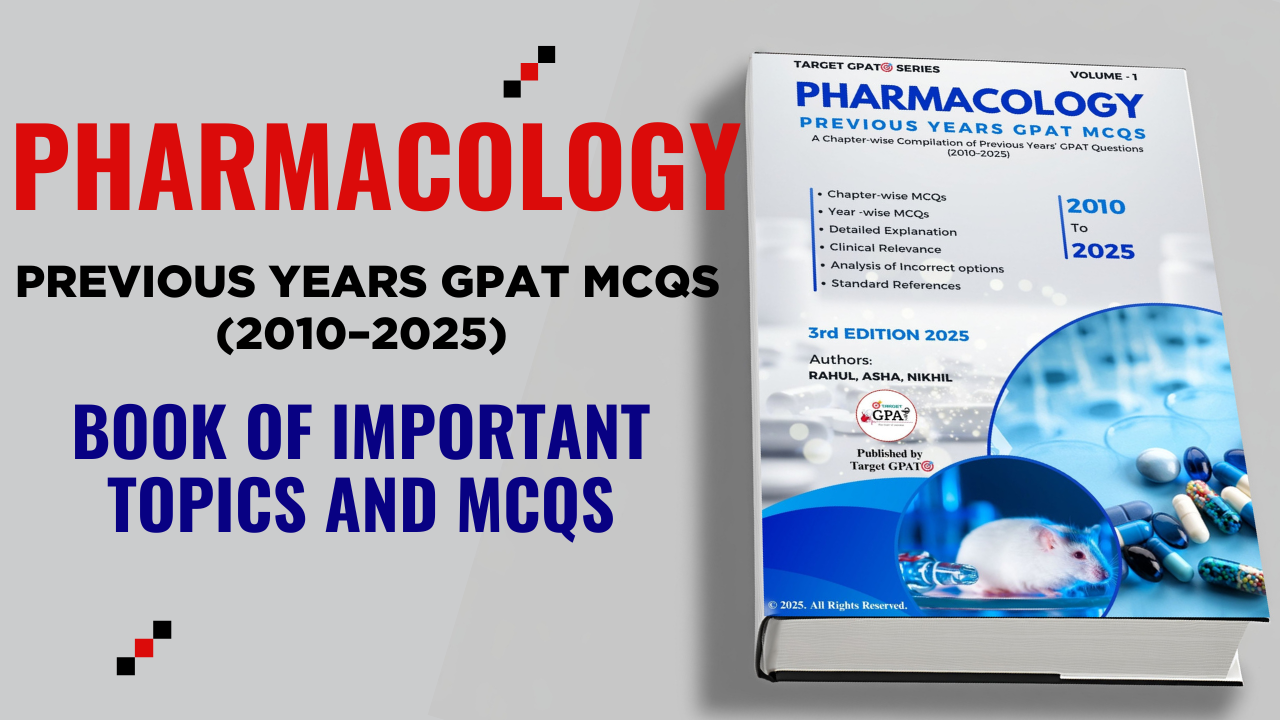PHARMACOLOGY  PREVIOUS YEAR'S GPAT MCQS  A Chapter-wise Compilation of Previous Years’ GPAT  Questions (2010–2025)  3rd Edition 2025 
