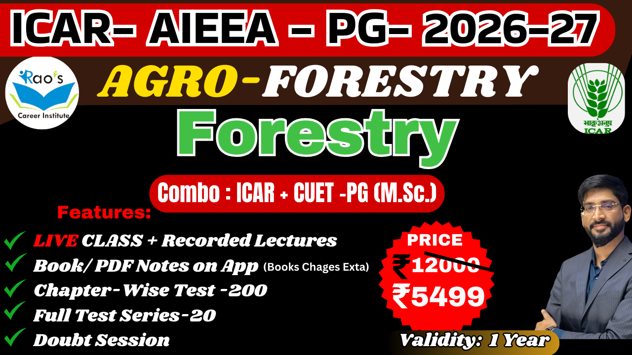 M.Sc./PG- AGRO-FORESTRY & FORESTRY  (ICAR-AIEEA-PG-ENTRANCE)-2026-27 || LIVE BATCH 