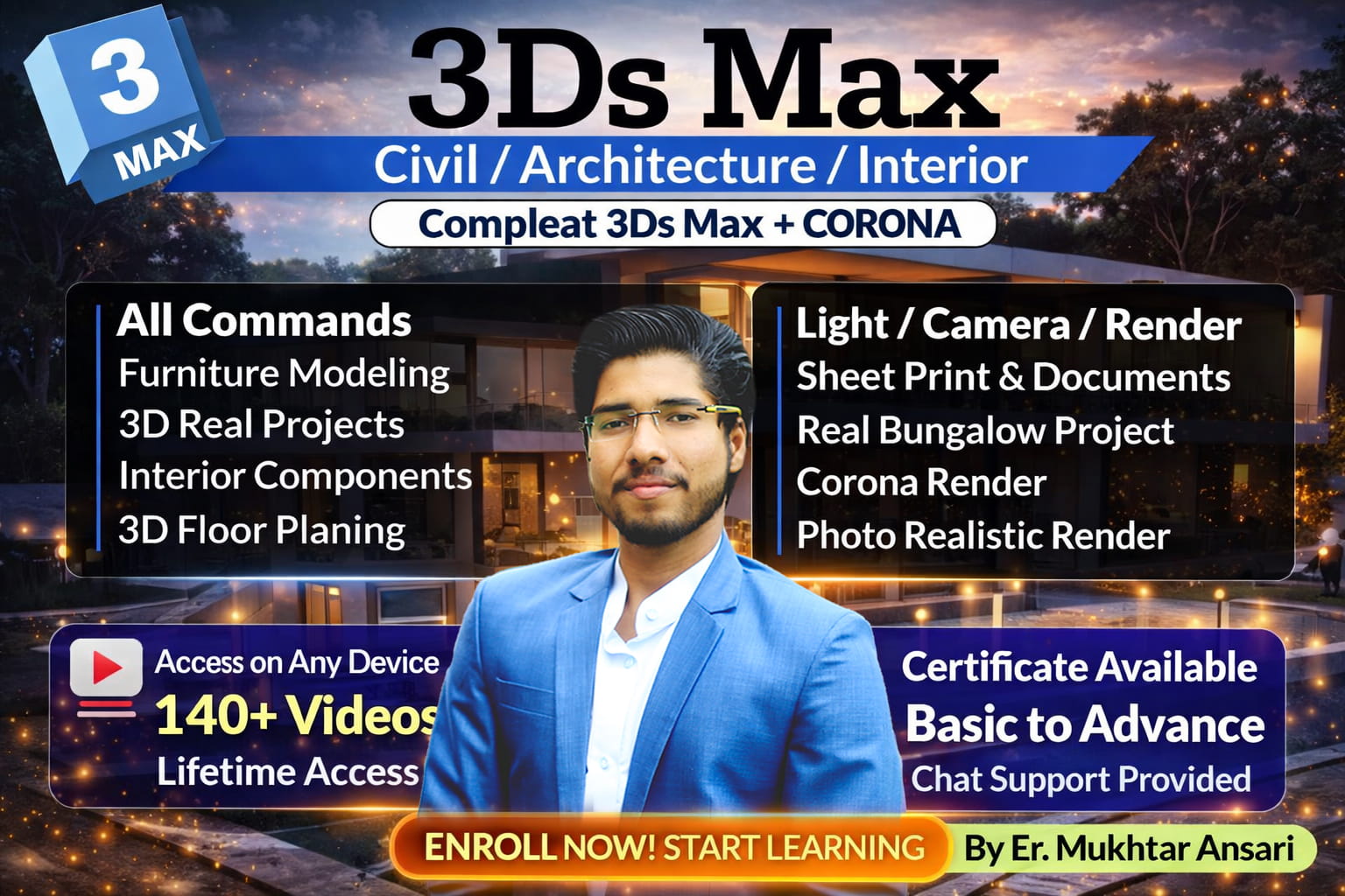 Complete 3DS MAX with CORONA Render Course