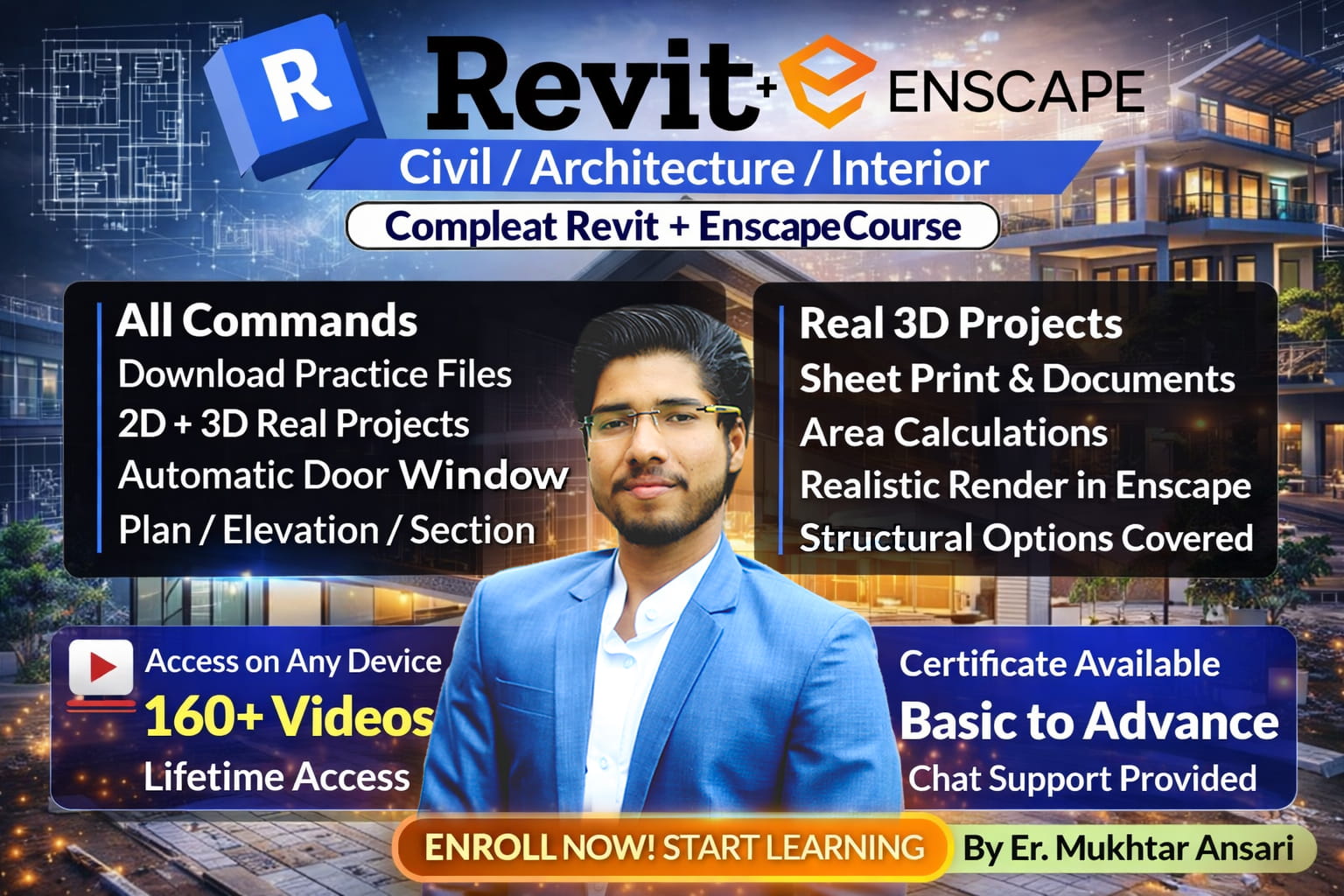 Complete REVIT Course + ENSCAPE Rendering