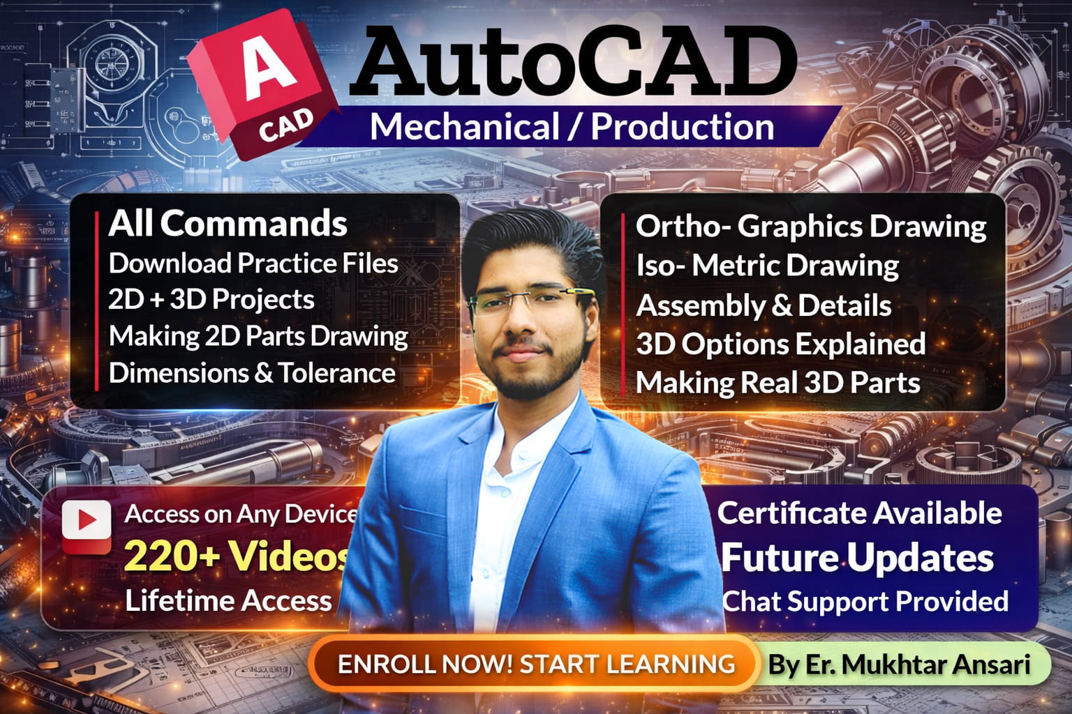 AutoCAD Mechanical 2D + 3D Complete Course