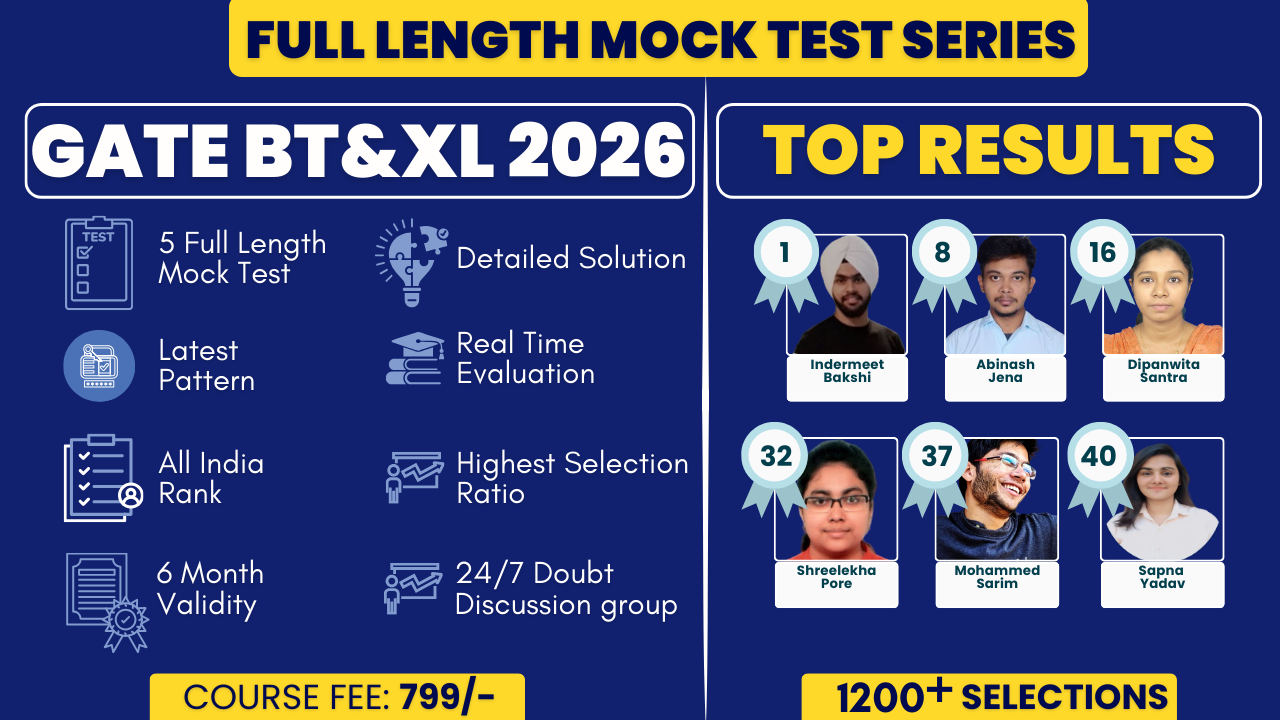 GATE BT & XL 2026 – Full Length Mock Test Series