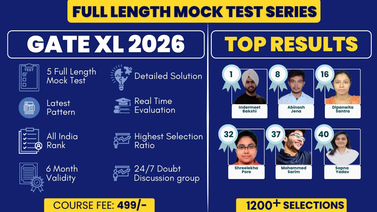 GATE XL 2026 – Full Length Mock Test Series