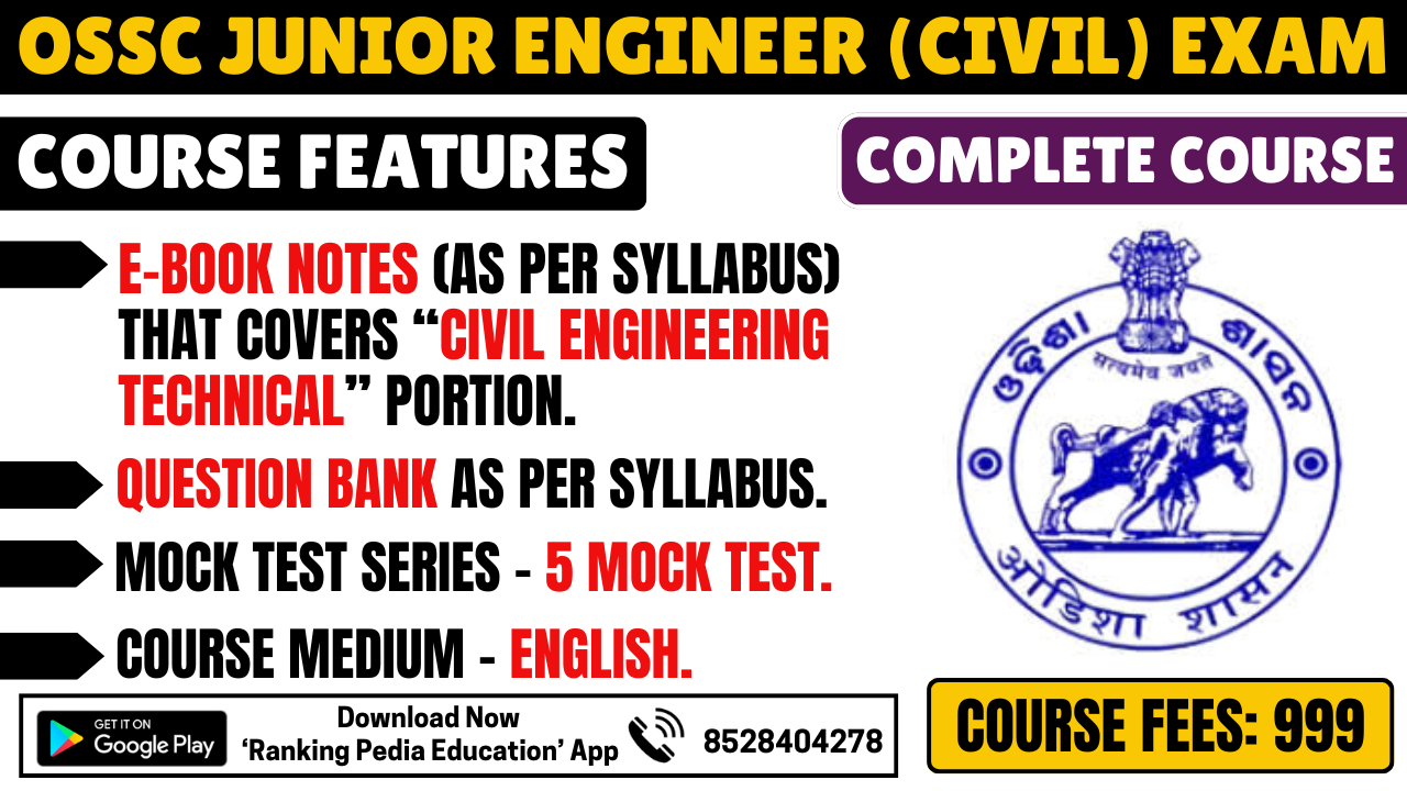 OSSC Junior Engineer (Civil) Exam Complete Course