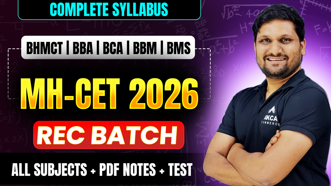 MH-CET 2026 | COMPLETE RECORDED BATCH | BHMCT | BBA | BCA | BBM | BMS