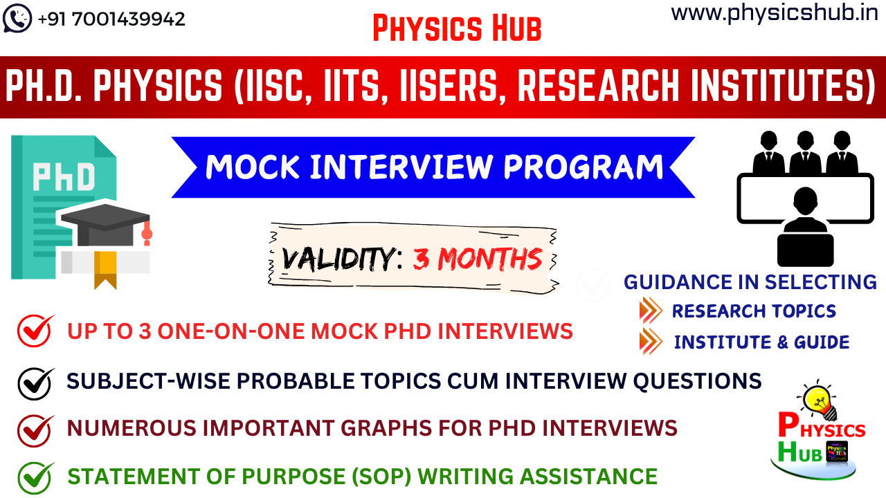 Ph.D. Physics (IISC, IITs, NITs, Research Institutes) Mock Interview Program