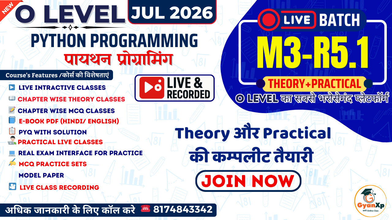 Python Programming (M3-R5.1) LIVE Batch JUL 2026