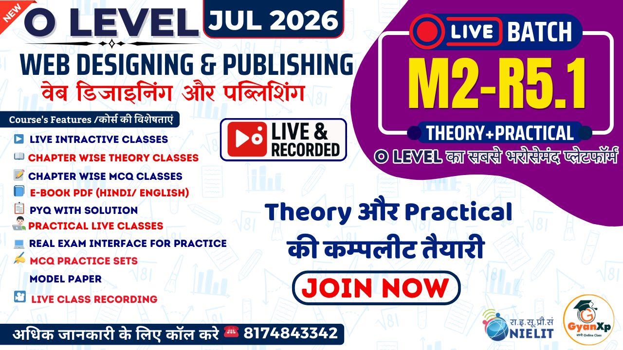 Web Designing & Publishing (M2-R5.1) LIVE Batch JUL 2026
