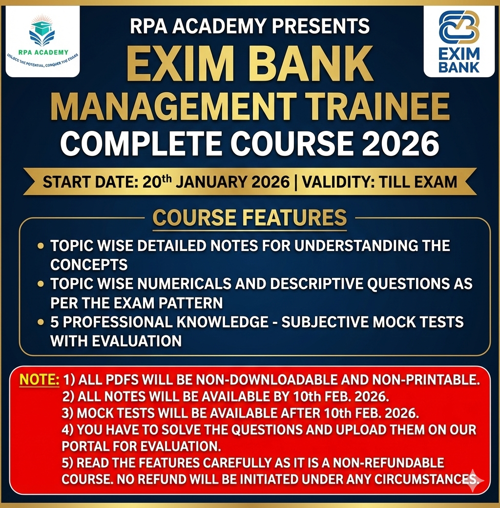 EXIM BANK MANAGEMENT TRAINEE COURSE