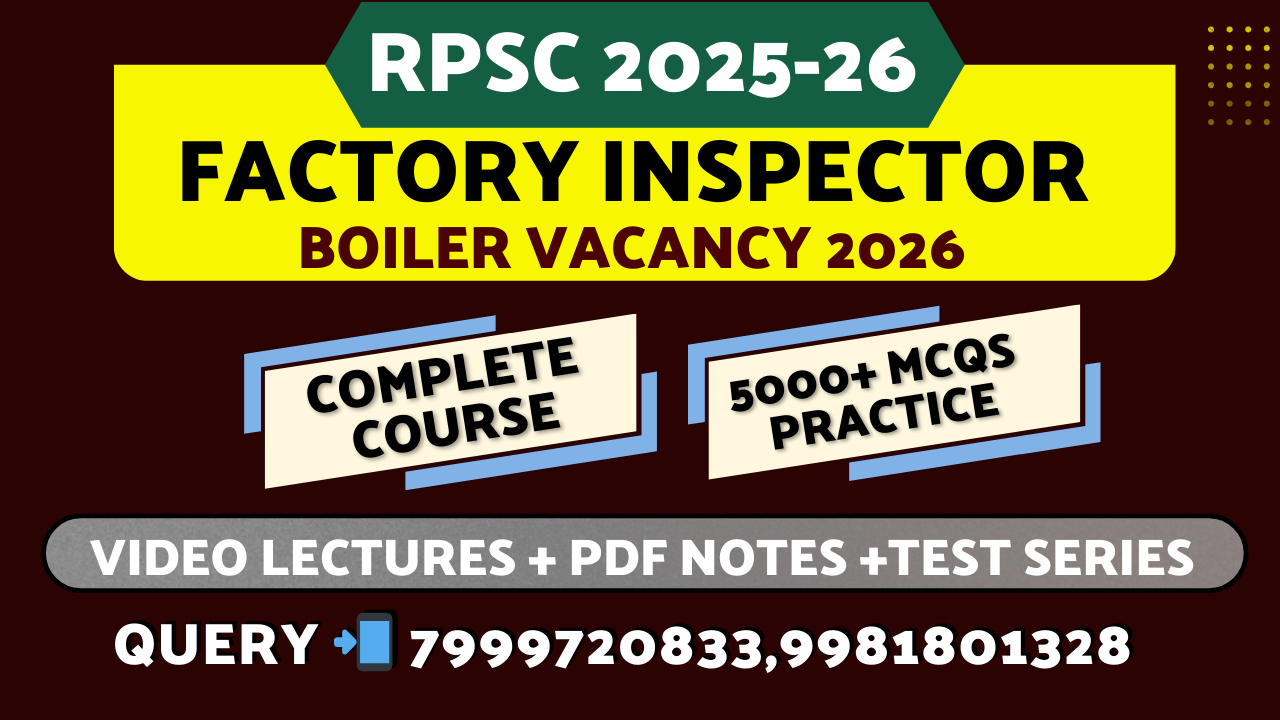 RPSC FACTORY INSPECTOR BOILER 2026