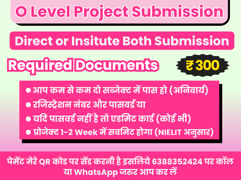 O Level Project Submission ₹ 300