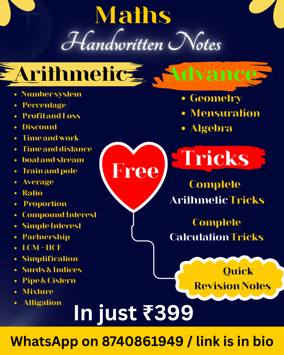 Maths Handwritten Notes