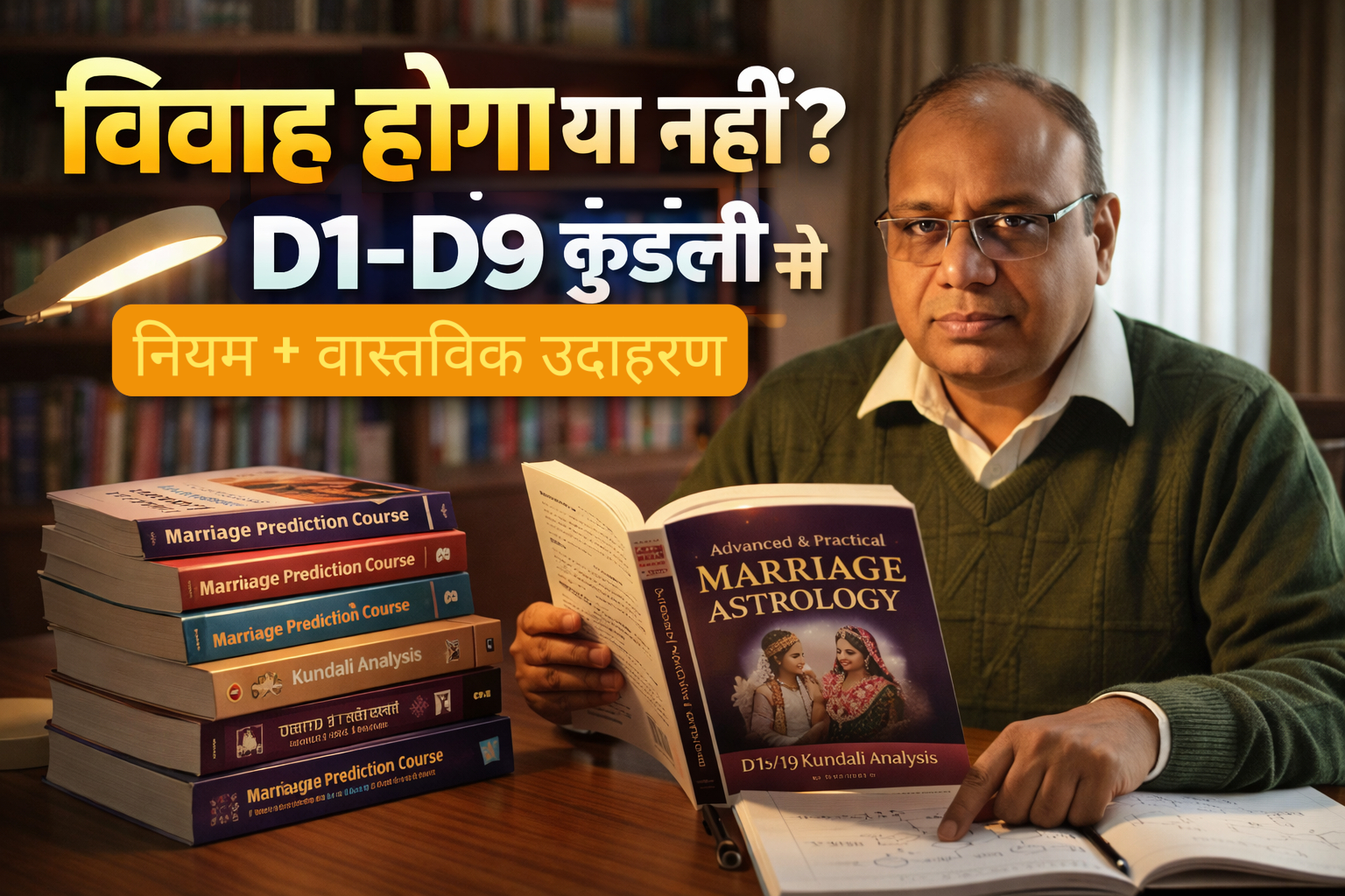 “विवाह होगा या नहीं?  D1–D9 कुंडली से नियम + वास्तविक उदाहरण”