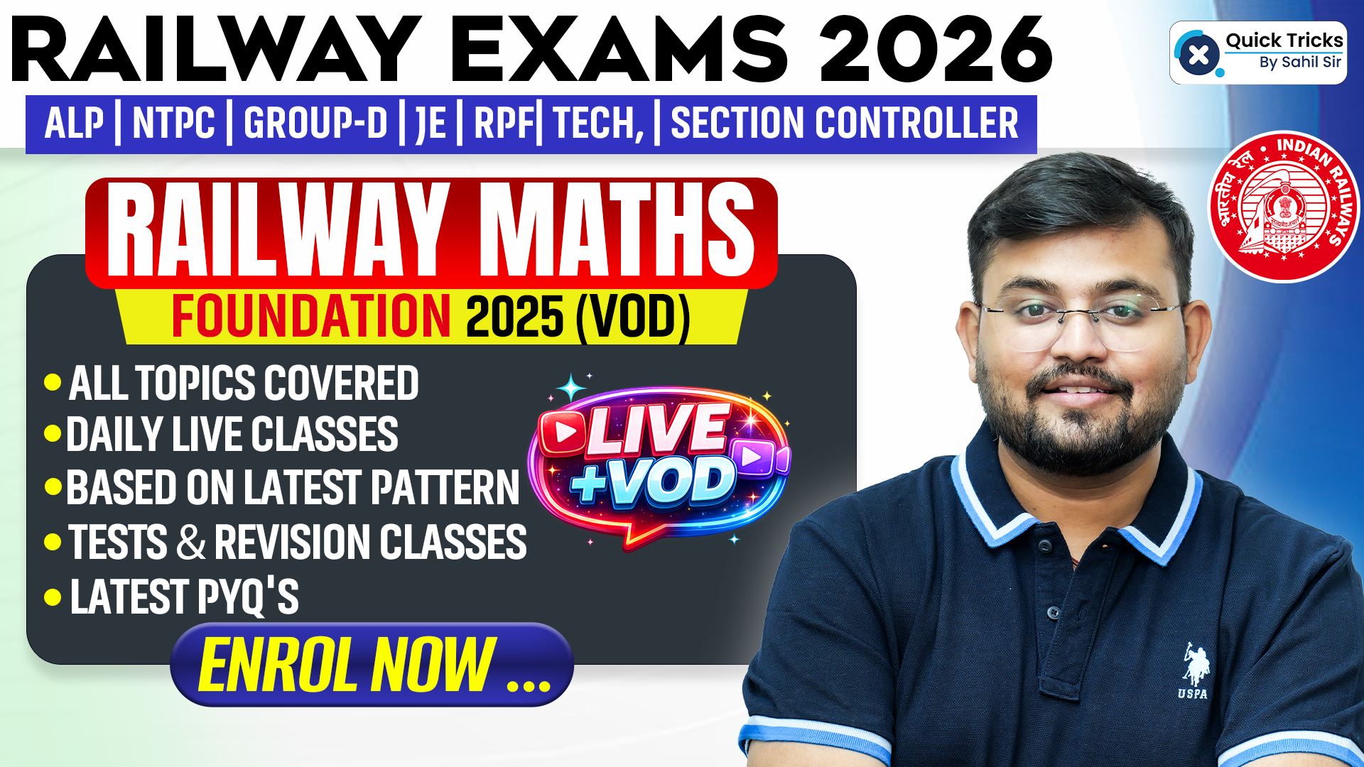 RAILWAY MATHS FOUNDATION BATCH (VOD) @