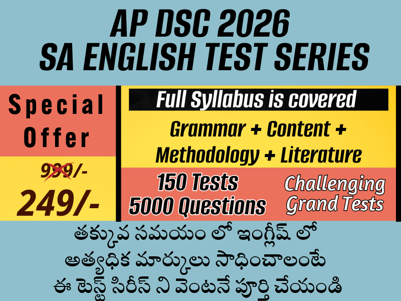 AP DSC 2026 -  SA/TGT/PGT ENGLISH Test Series