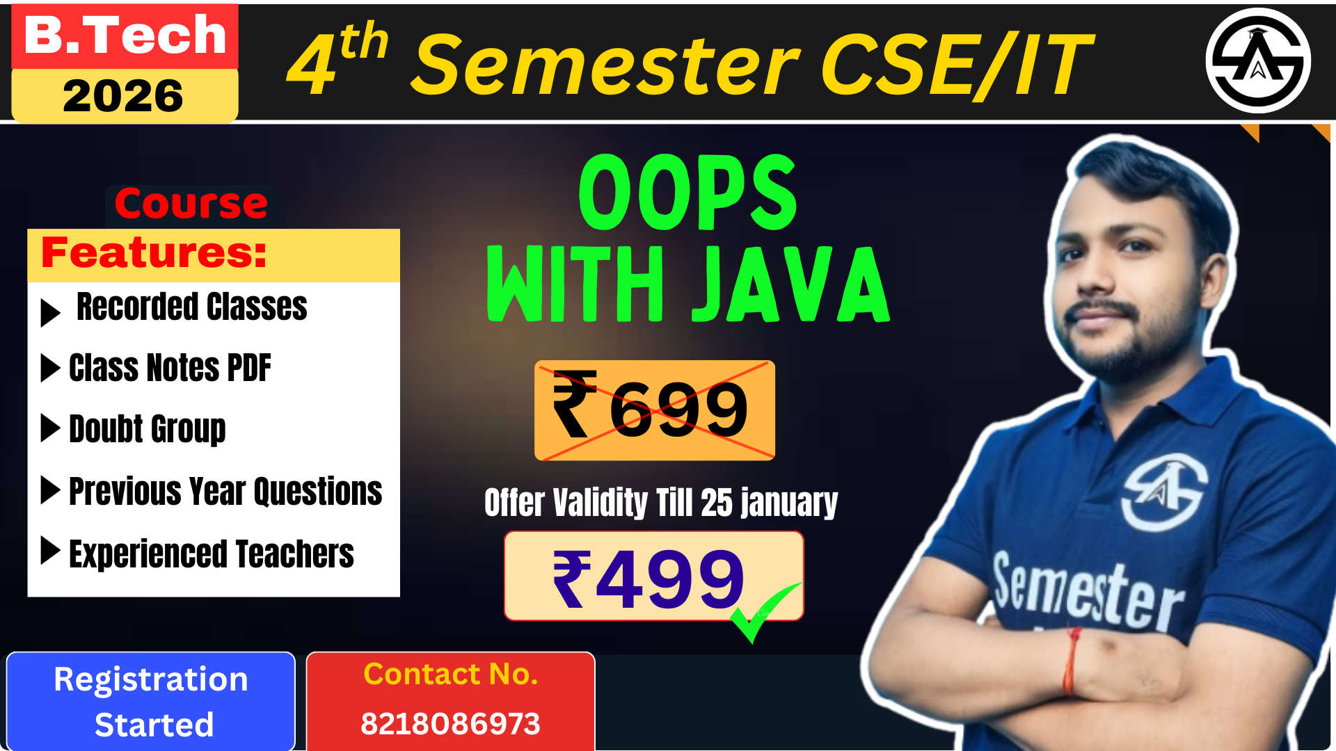 Object Oriented  Programming with Java (BCS403) | Complete Course | B.Tech 4th Semester CSE/IT & Allied Branch