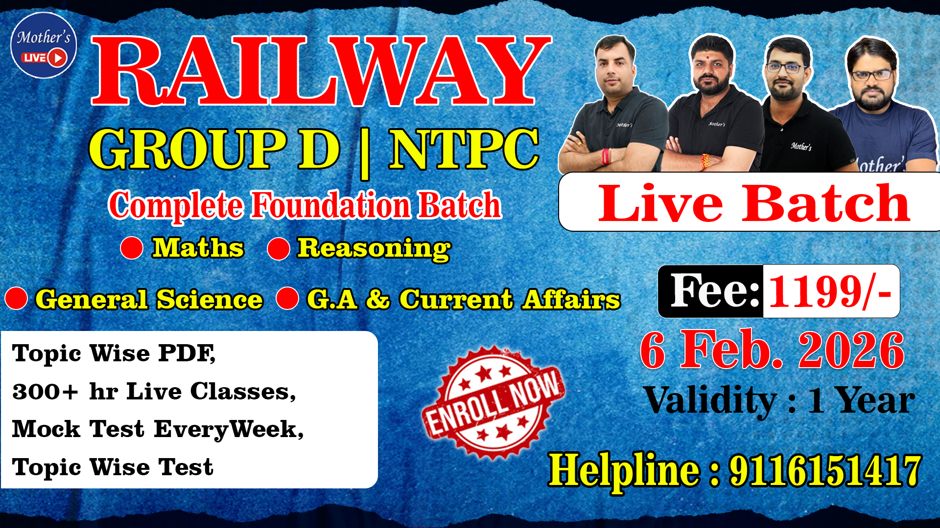 Railway Complete Foundation Batch 6 Feb 2026 By Rajesh Nehra Sir