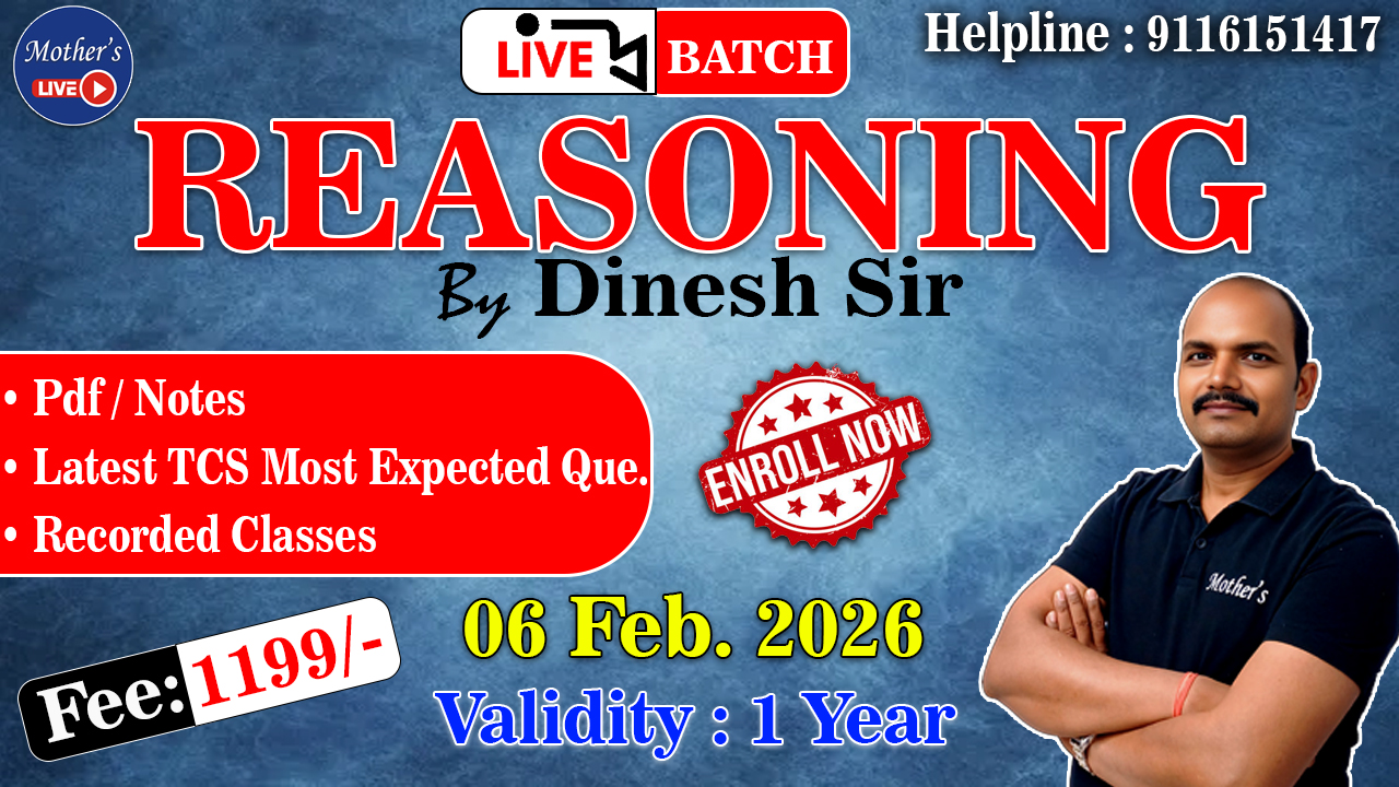 Reasoning Live Foundation Batch By Dinesh Agarwal ( Complete Batch ) for All Exams - 06 Feb 2026