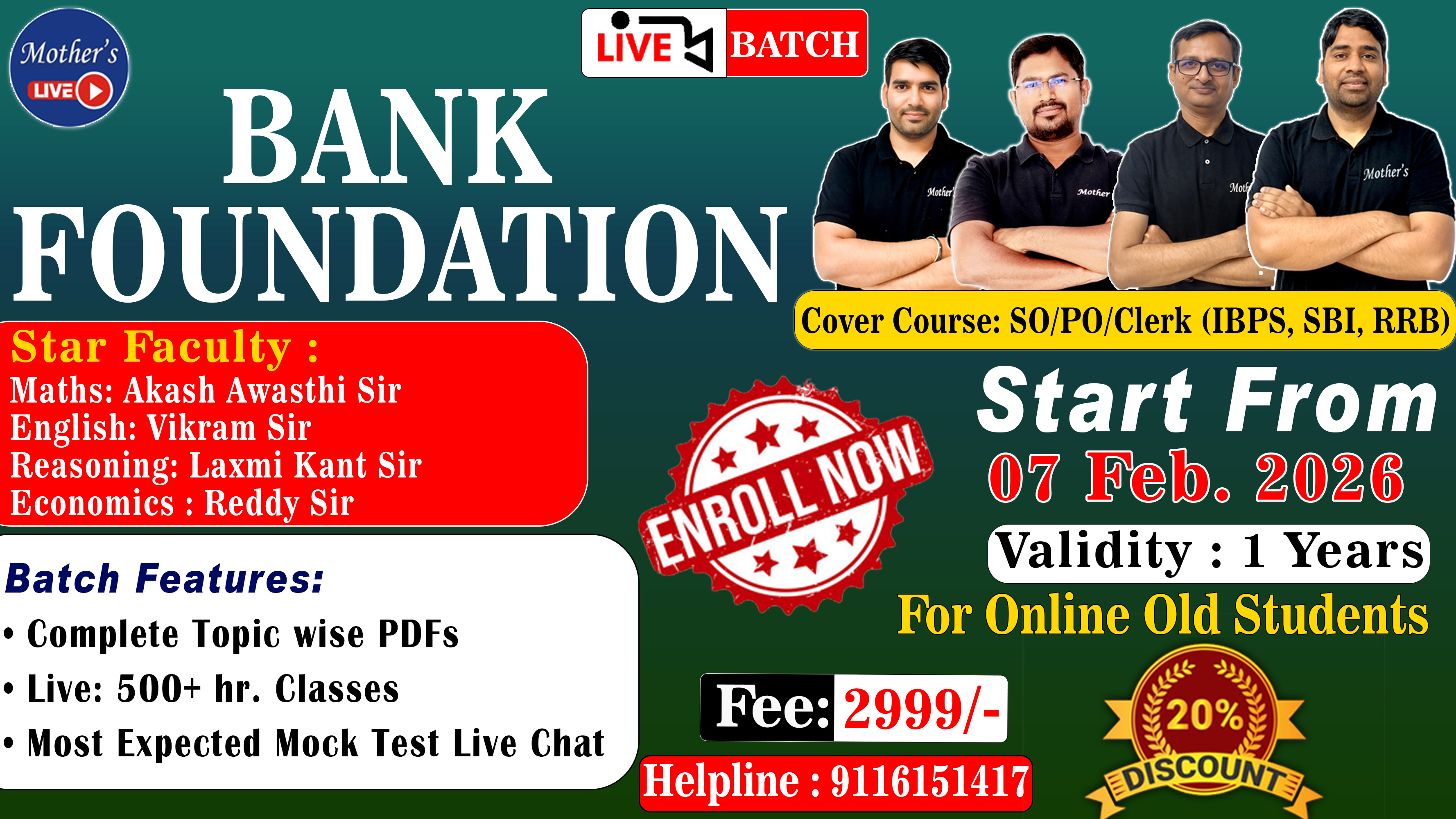 IBPS/RRB/SBI- PO/Clerk Foundation (Live ) for All Bank & Other PSU Exam 07 Feb 2026