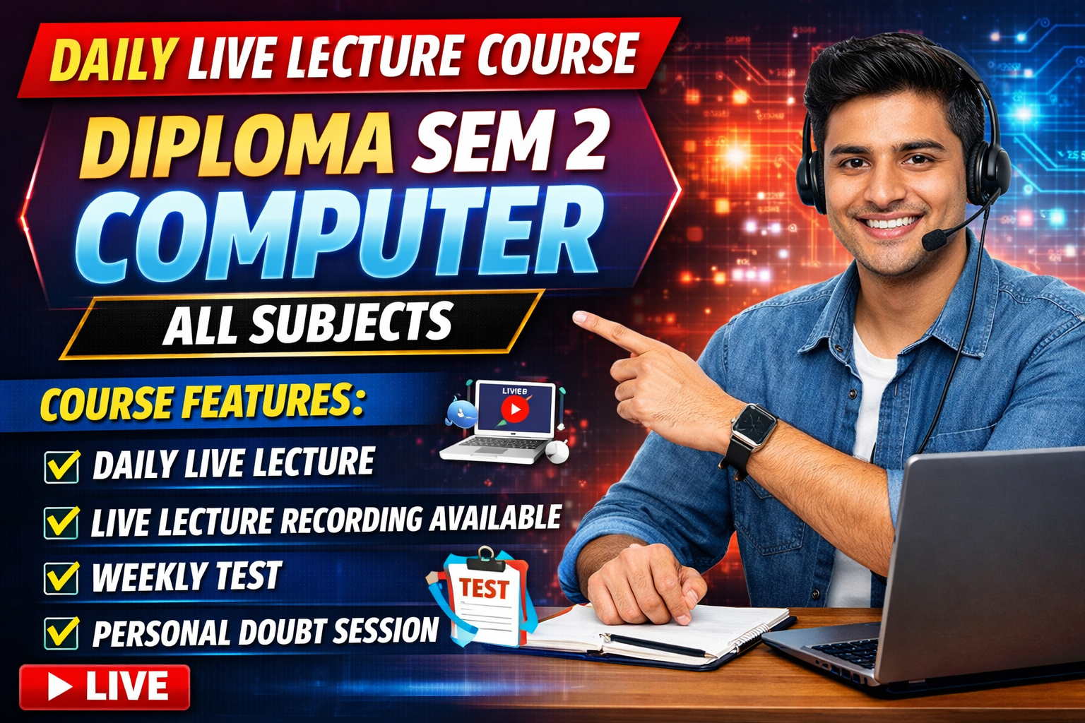 COMPUTER SEM 2 DAILY LIVE LECTURE COURSE
