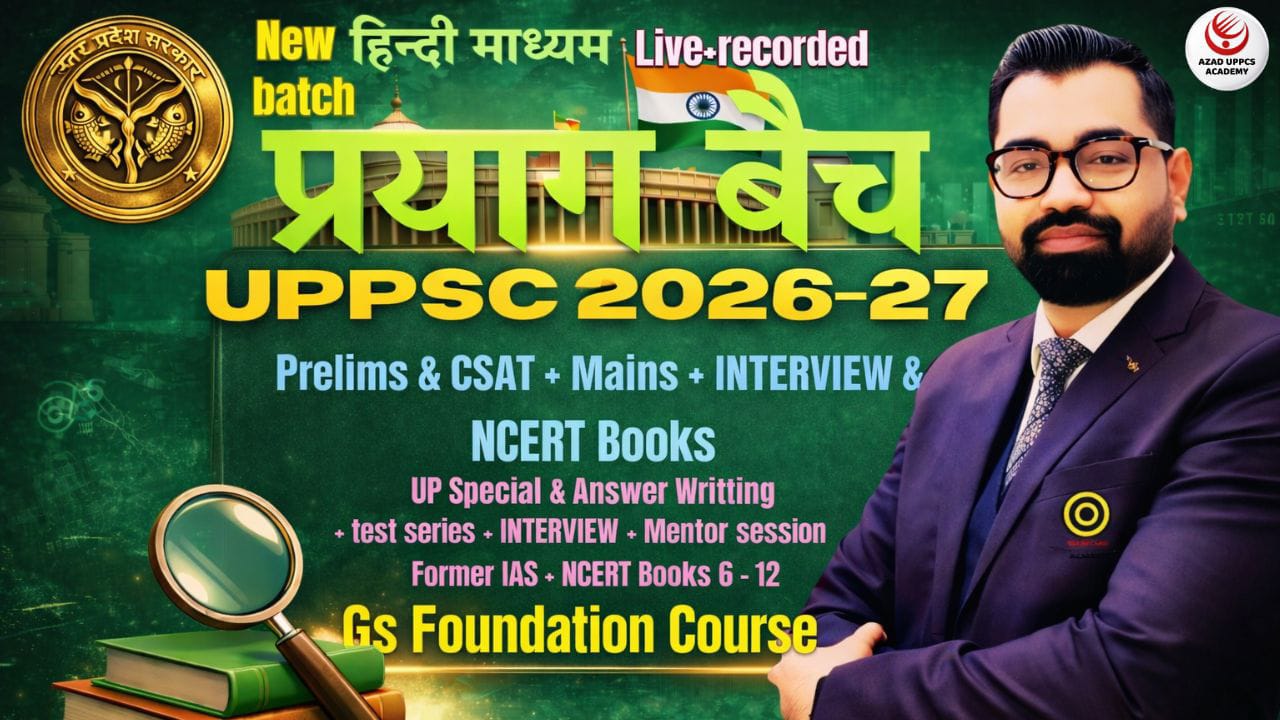 UPPSC Exam 2026-27 | प्रयाग बैच-16 | PRELIMS+MAINS+CSAT+INTERVIEW+NCERT BOOK | Detailed Foundation Batch | AA142