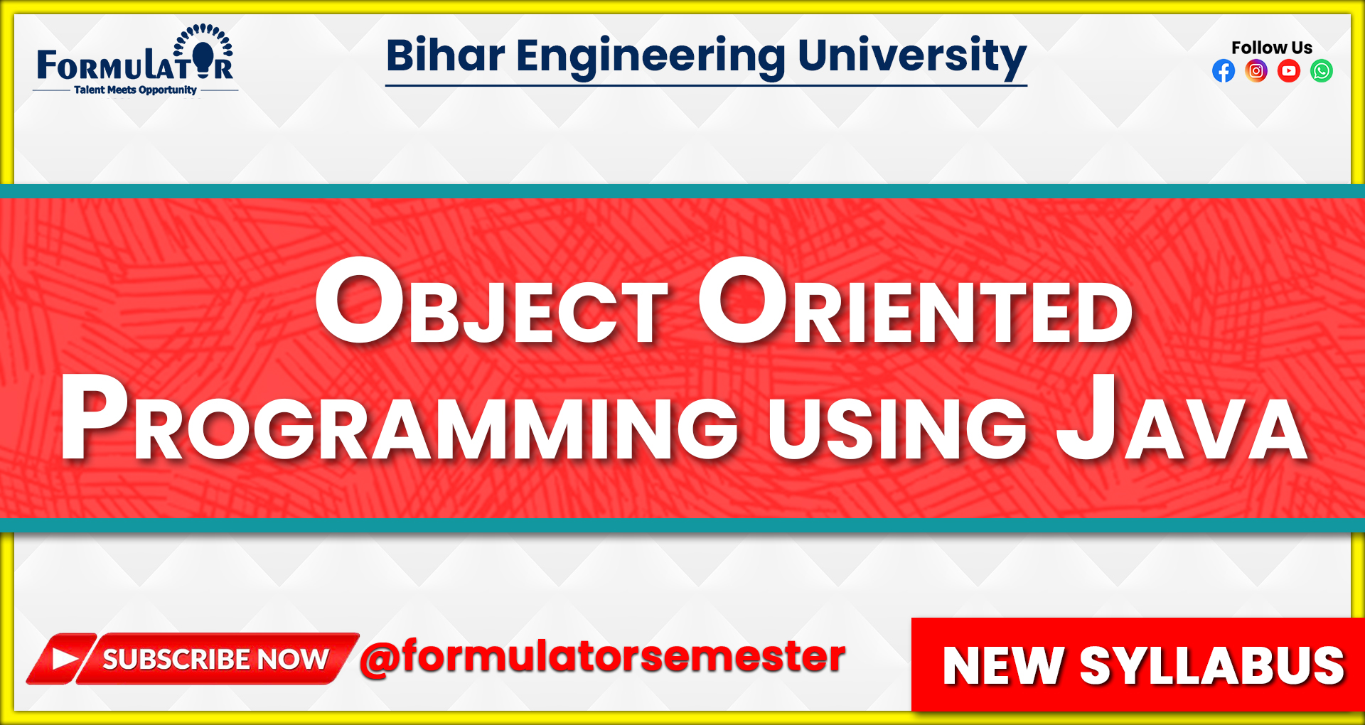 Object Oriented Programming using Java New Syllabus