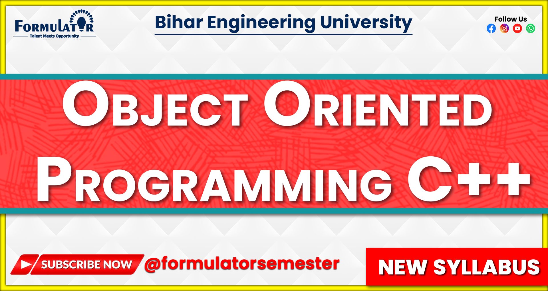 Object Oriented Programming C++ New Syllabus